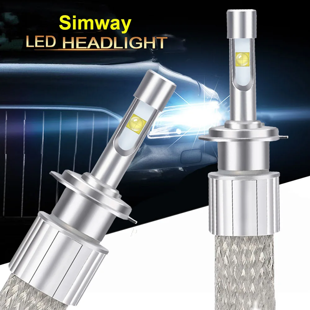 2x H7 LED headlight bulbs kit 104W 12000LM For CREE XHP50 Chips Auto best LED Headlight Lamps H7