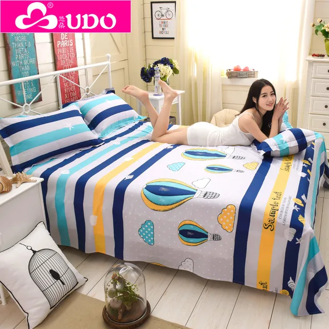 home textile cotton bed cover bed sheet elastic queen size print print flat sheets