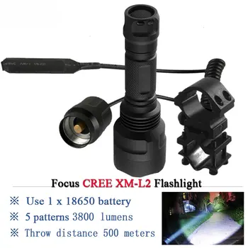 

powerful led Tactical flashlight torch XML T6 Waterproof lanterna portable hunting light 18650 rechargeable battery CREE XM-L2