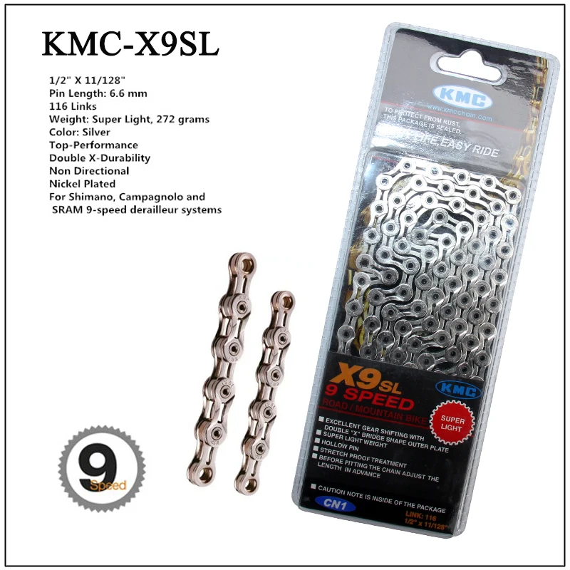 Best KMC X8 X9 X10 X10SL X11 X11SL X12 Bike Chain 7S 8S 9S 10S 11S 12S  for MTB/Road Bike fo Shimano/SRAM 8 9 10 11 speed 116L /chain 22