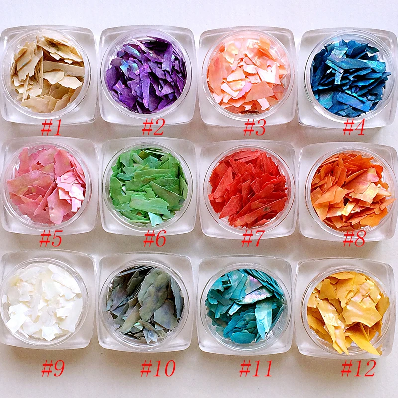 

1.5g/Box 2017 New Arrive Colorful Shell Powder Nail DIY Metal Alloy Nail Art Decorations Nail Stickers/Deco/Charms for Manicure