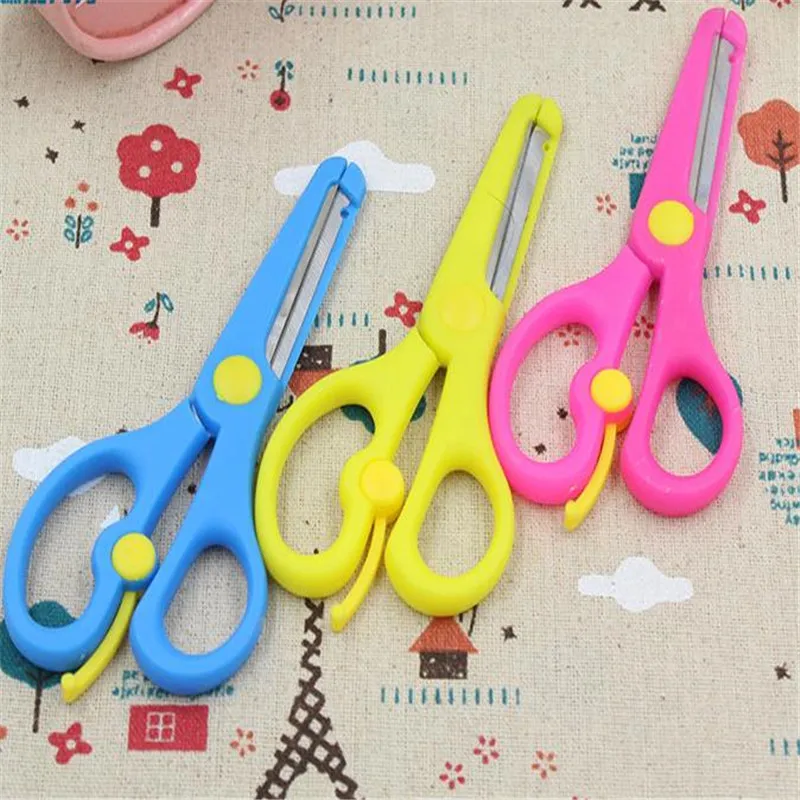 

1 pcs Mini Safety Child Plastic Scissors Student Paper Cutting Supplies prevent hand injury DIY Paper Cutting Art Kindergarten