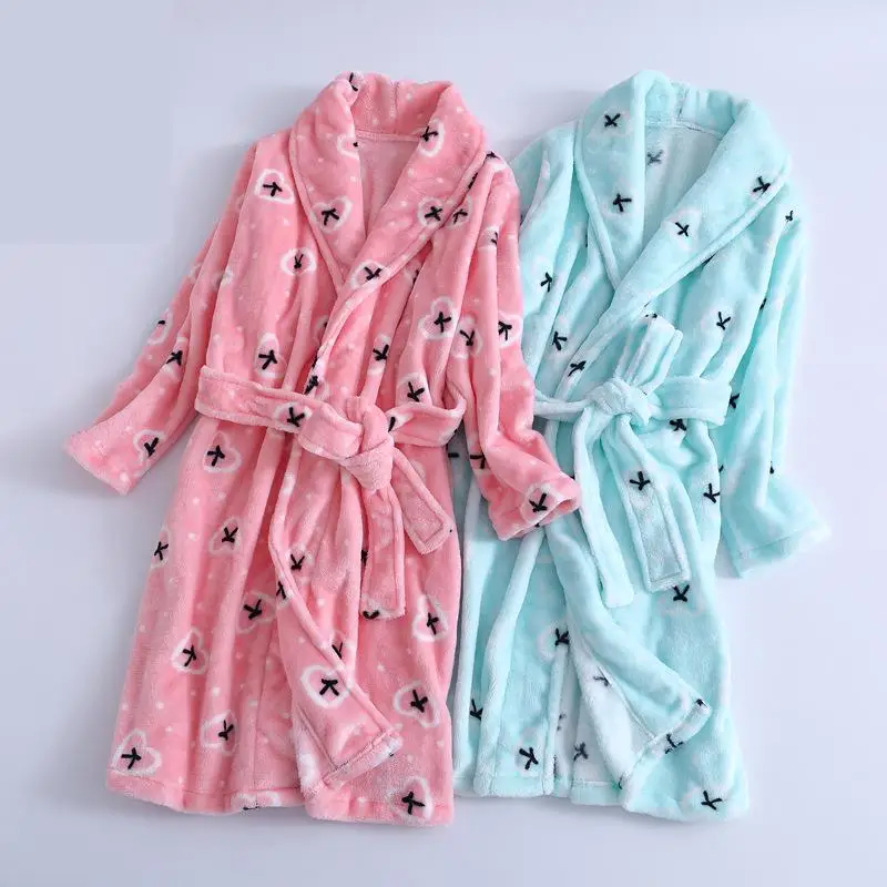 

Girls Bathrobe Bathrobes For Children Flannel Pajamas Kids 826