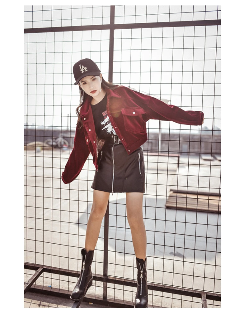 Scsech Corduroy Single Women Jackets Velvet Cotton Basic Jacket Coat Front Pockets Warm Coats Autumn Casual Jacket D8A11 (10)