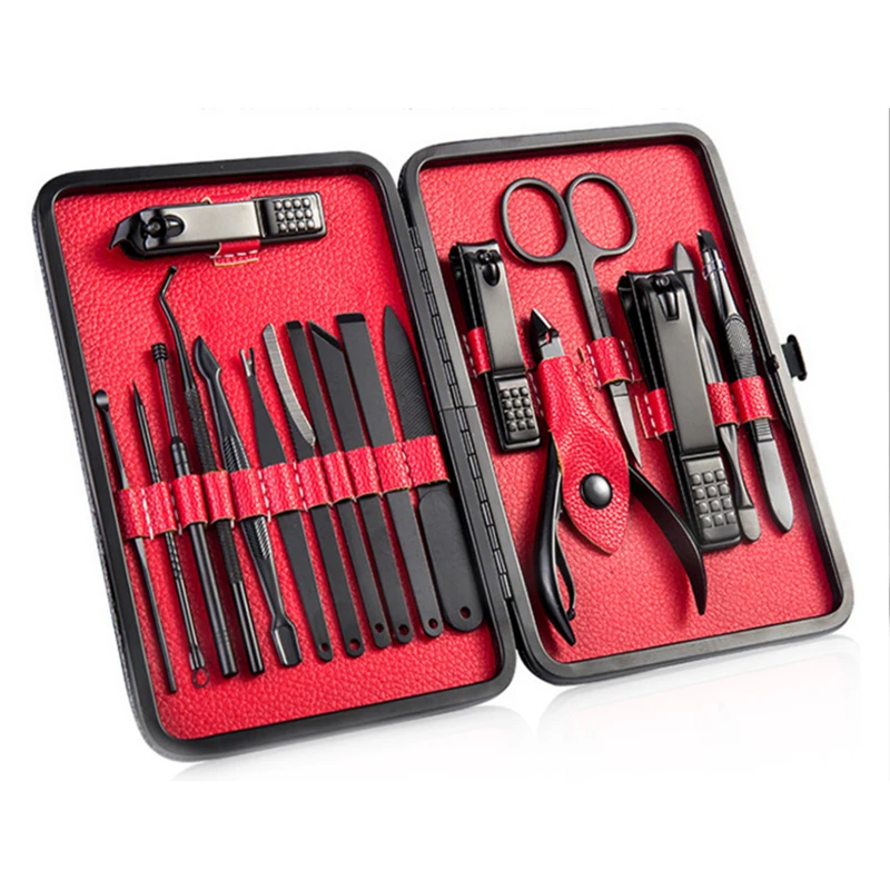 

18Pcs/set Nail File Kit 18 In 1 Professional Nail Clippers Kit Pedicure Nail Scissors Grooming Lot Tweezer Nail Care Tools