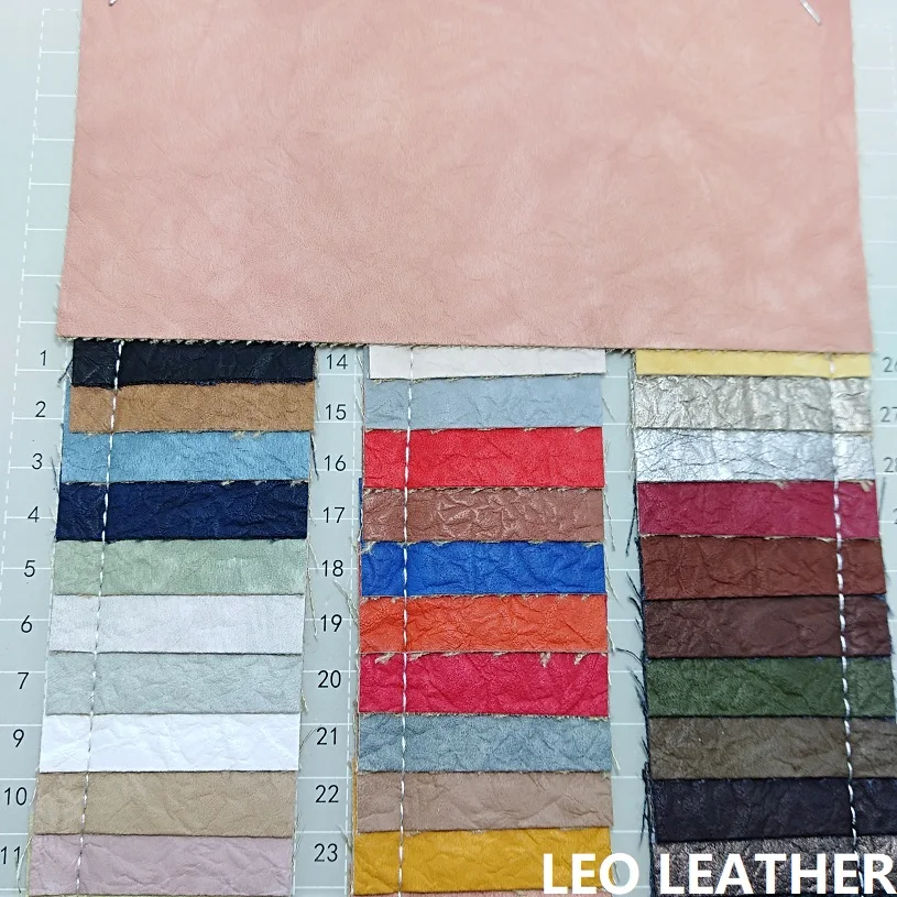 1 YARD Crumpled Washed Leather Synthetic Leather Faux Leather Fabric PU