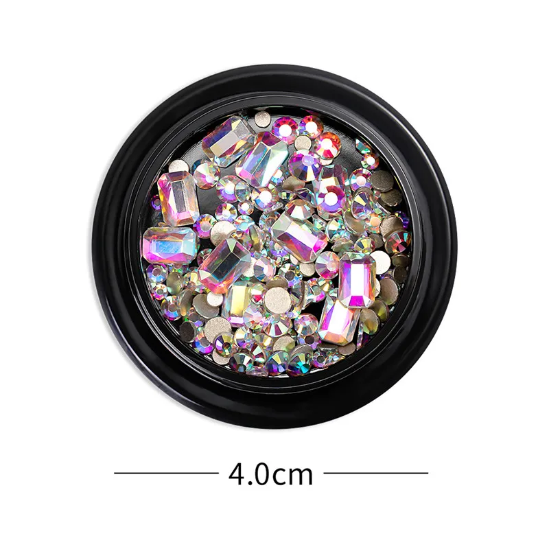 NEW 3D Nail Art Diamond Rhinestones Square Drop Heart Decals Wheel For Nail Tips Decorations DIY Nail Accessories