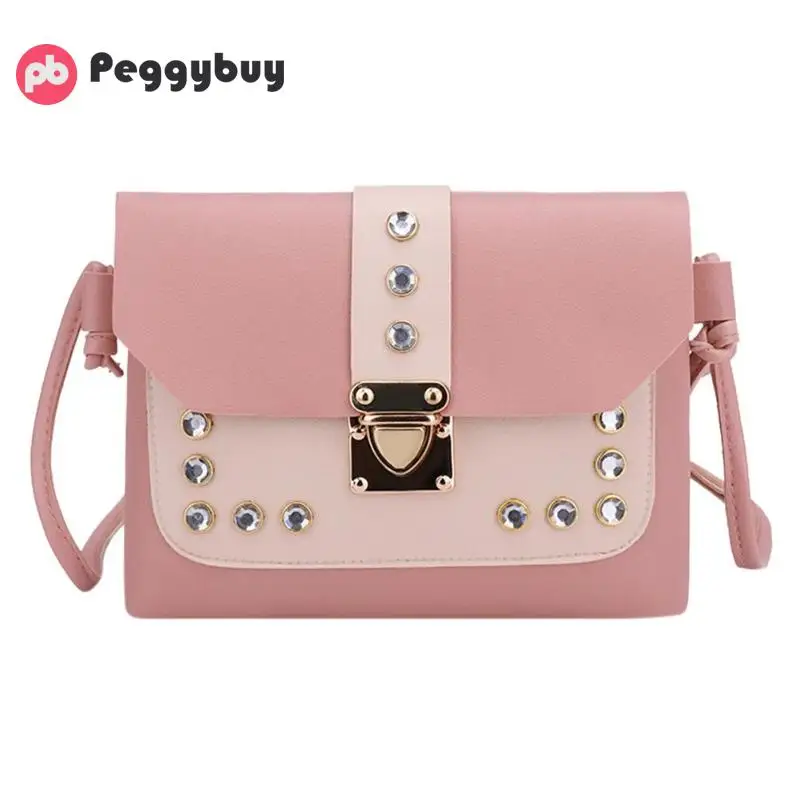 

Women Fashion Shoulder Crossbody Handbags Teen Girls PU Leather Rivets Small Messenger Bags Female Travel Clutch Bag Totes Packs