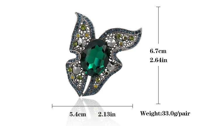 VEYO бренд высокое качество изумруды Кристалл Стразы Бабочка Броши для женщин большие винтажные броши