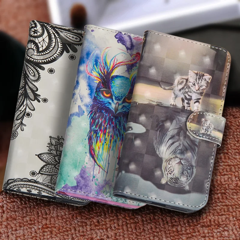 Luxury Painting Flip Phone Case For Asus Zenfone 5 ZE620KL PU Leather + Silicon Wallet Cover sFor 5Z ZS620KL Coque | Мобильные