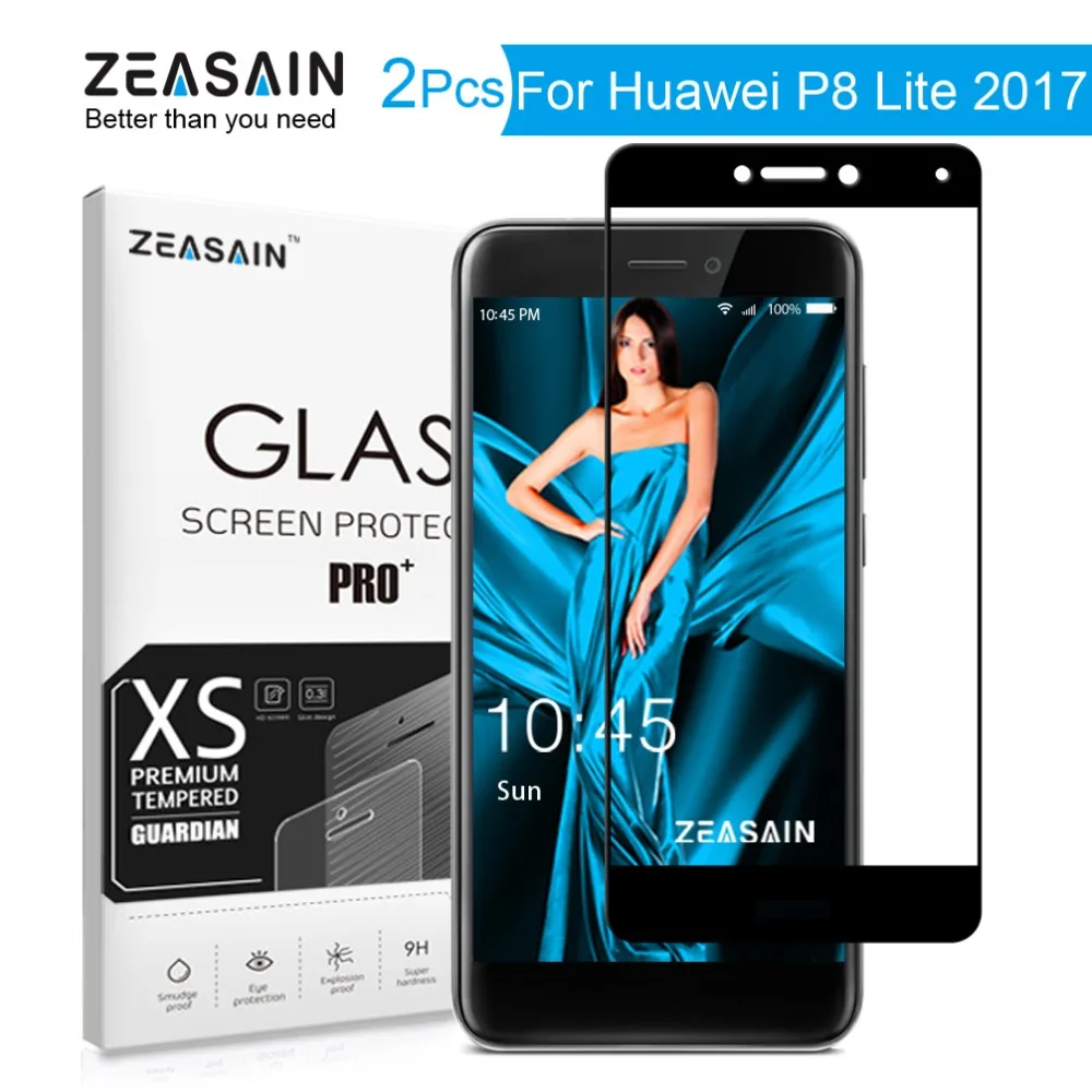 2 шт./упаковка закаленное стекло 9H 2.5D для Huawei P8 Lite P8Lite 2017 | Мобильные телефоны и