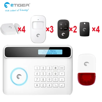 

e-tiger 433mhz door or window open alarm human movement alarm support English/French/German/Spanish/Italian home security syst