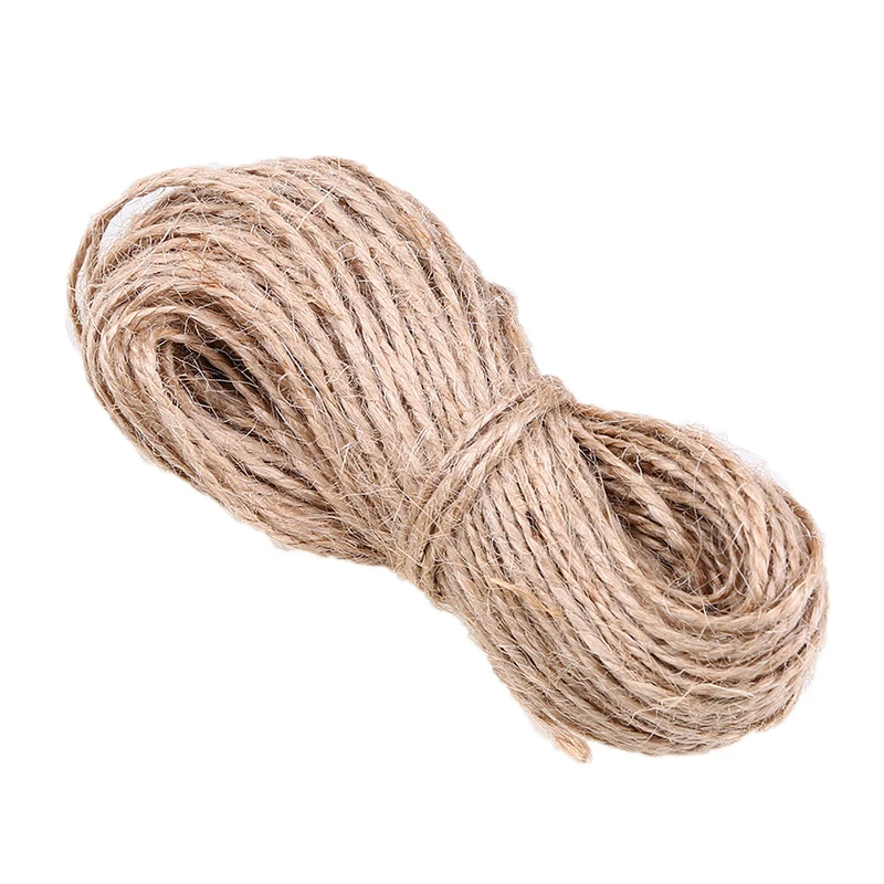 WCIC 20M Natural Hemp Rope DIY Tag Label Hang Rope Wedding Jute Thread