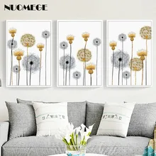 NUOMEGE Nordic Abstract Dandelion Wall Art Picture For Home Decoration Beautiful Flower Canvas Posters and Prints Modern Decor