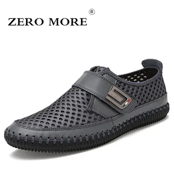 

Zeromore Breathable Hook Loop Shoes Men Design Mesh Casual Mens Summer Shoes Sewing Hot Sale Slip On Soft Male Loafers Cut Outs