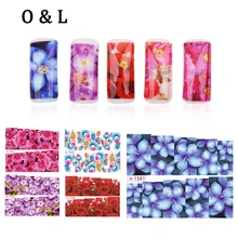 Nail Water Stickers,12pcs Flower Butterfly Design Glitter Transfer Nail Decals,DIY Beauty Full Wrap Nail Art Decoration Tools