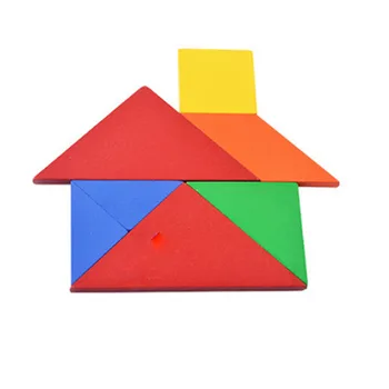 

32 Pcs/Set Color Changed DIY Jigsaw Toys Wooden Children Educational Toys Baby Play Tangram Learning Set