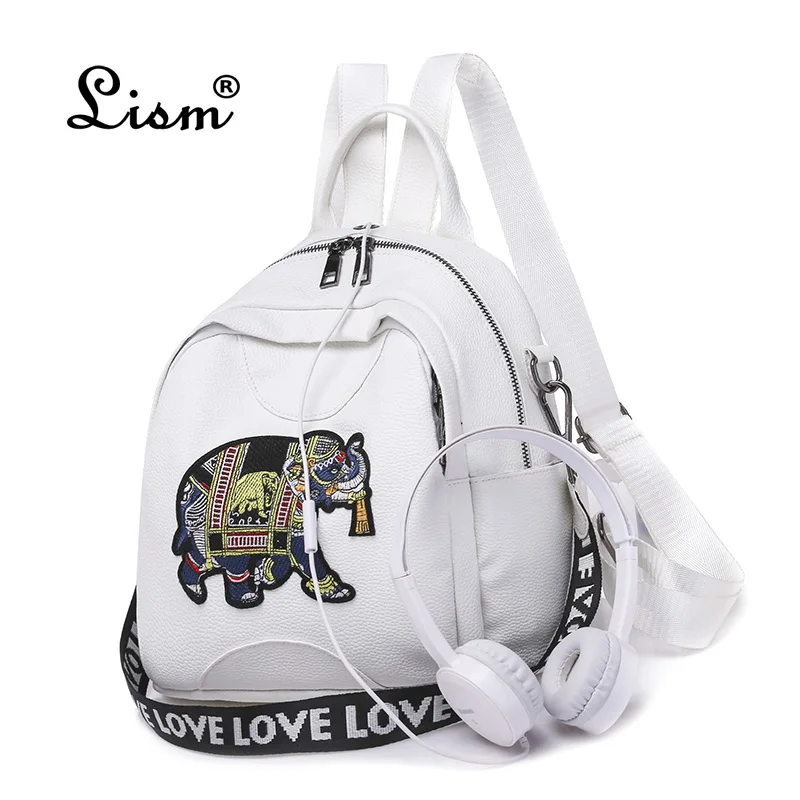  2018 new fashion elephant backpack leather high quality school bag shoulder bag for youth bags leat - 32886310498