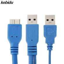 Kebidu 50 см двойной USB 3,0 A к Micro-B USB 3,0 Y кабель для samsung Galaxy Note 3 III N9000 для HDD чехол компьютерный кабель Разъем