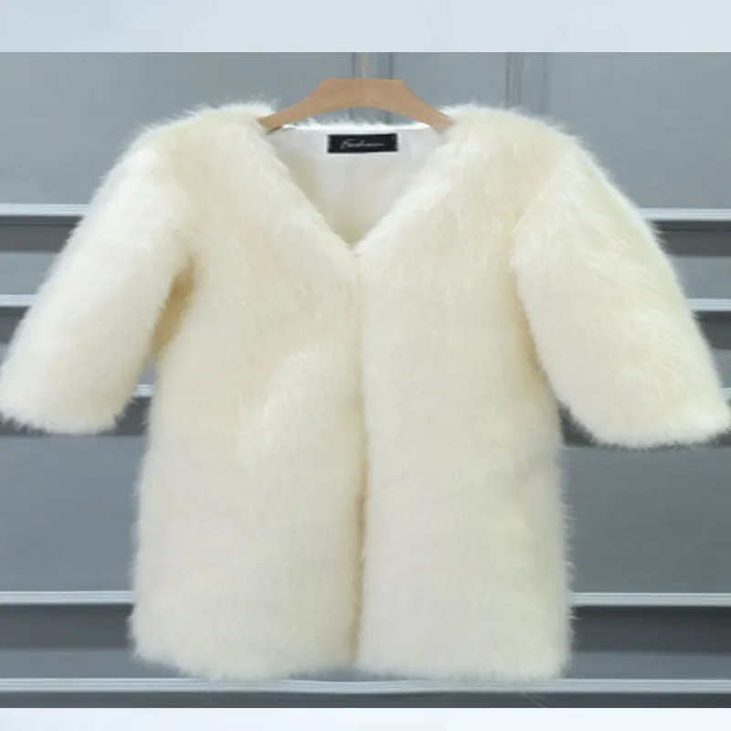 Большие размеры, женские зимние куртки, длинное пальто из искусственного меха, модное пальто из искусственного лисьего меха, куртка, теплая куртка из искусственного меха, парка, Женская настраиваемая - Цвет: Short Beige