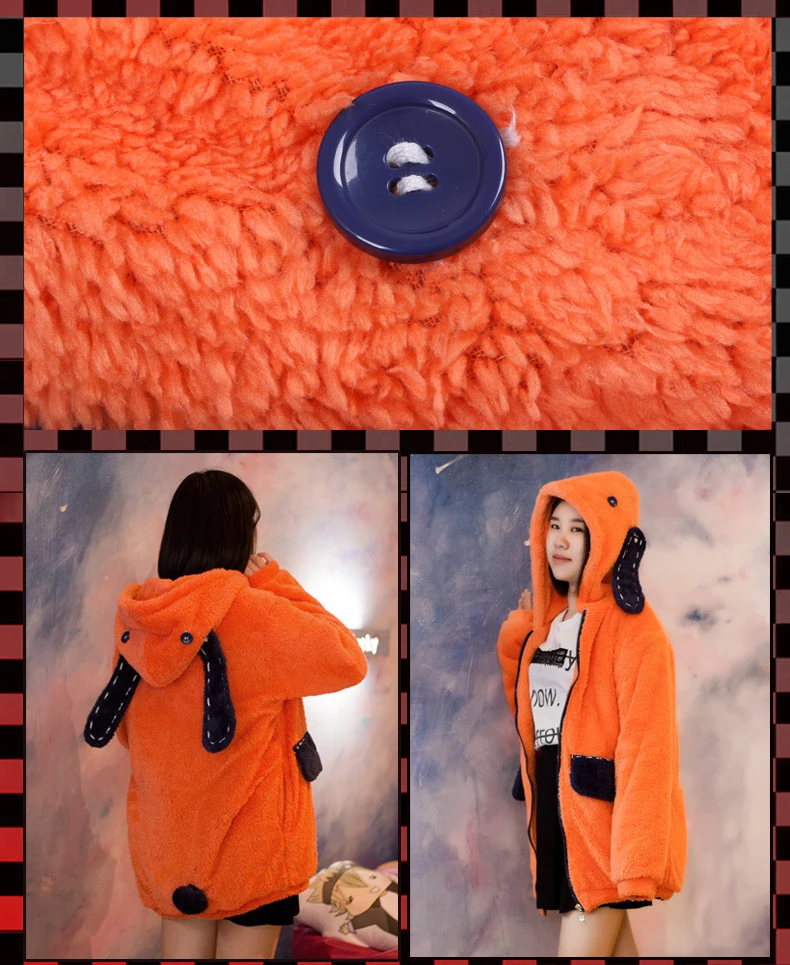 [Сток] аниме Kakegurui рисунок Yomotsuki Руна оранжевый толстовка с кроликом куртка флисовое пальто Хэллоуин Косплей Костюм