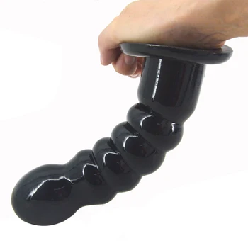 LUUK Suction Black Dildo Beads Anal Plug Sex Toys For Sex Shop Flexible Dick Women Men Fake Penis Anus Massage Balls Butt Plug 3