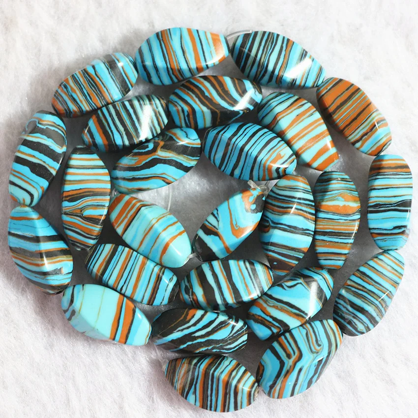 

8 style blue synthetic malachite veins turquoises calaite stone oval round rectangle cube square loose beads jewelry 15inch B331