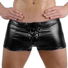 Мужские сексуальные, искусственная кожа бикини трусы купальники пляжная одежда багажник трусы стиль персонализированные мужские трусы