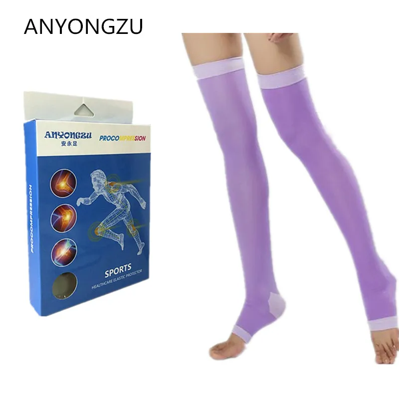 Anyongzu Medical Night Slim Legs Sleeping Socks Candy Color Breathable