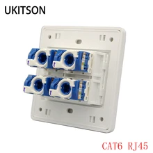 4 порта CAT 6 RJ45 компьютерный Ethernet Разъем Панель вихревой провод C6
