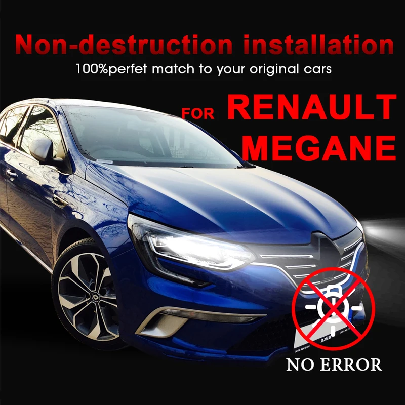 Carlitek автомобильные огни для Renault Megane H7 Led Canbus с спецвставка 6000 K 72 W фары для 10000LM мини Автомобильные светодиодные лампы для фар