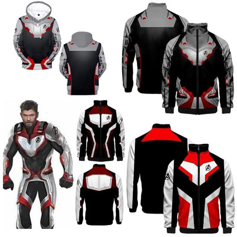 

3D Anime Cosplay Avengers Endgame Quantum Realm Sweatshirt Jacket Advanced Tech Avengers End Game Costumes 2019 Superhero Hoodie