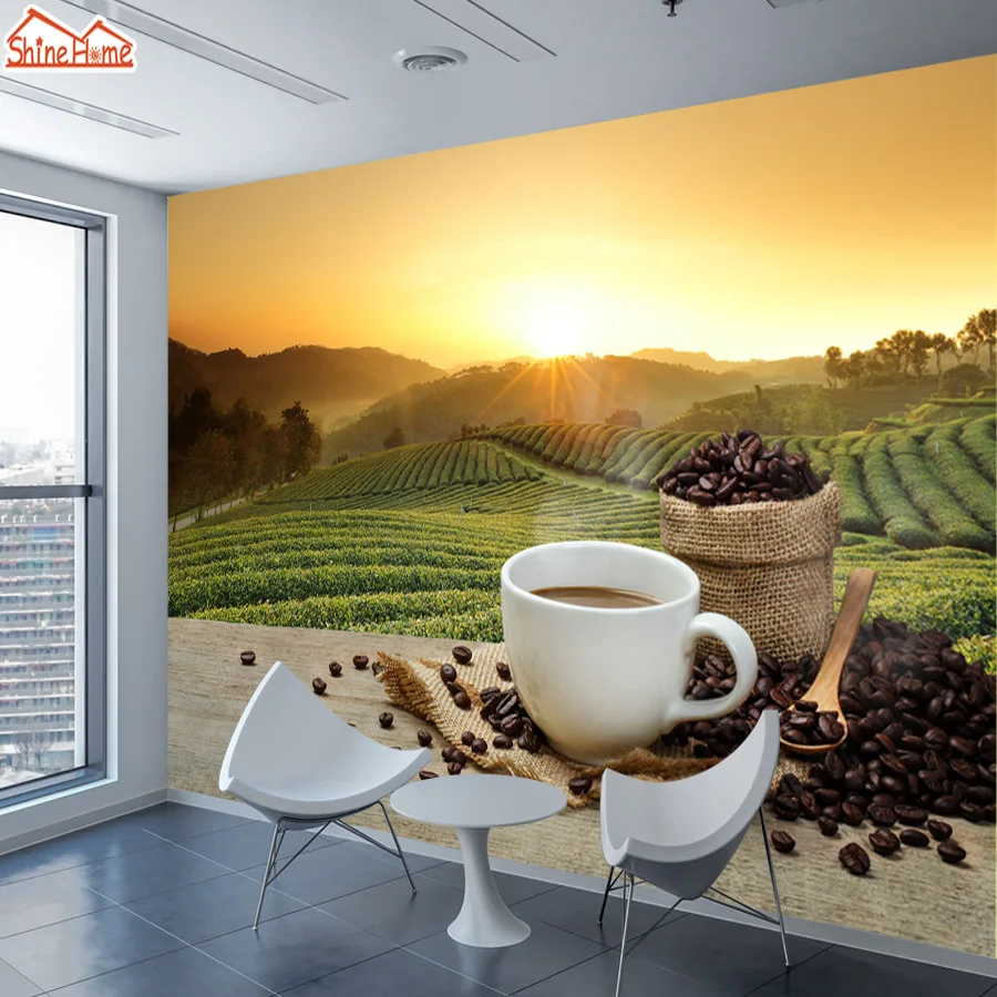 ShineHome-большая 3d Фреска кофейные зерна поле природы обои настенные фрески рулонная бумага нетканые обои s для 3 d гостиной