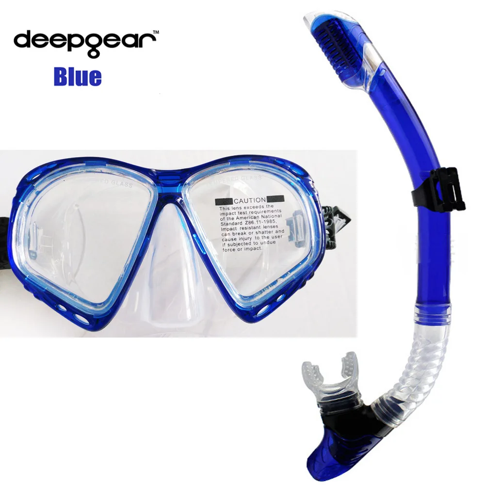 DEEPGEAR Подводная маска для подводного плавания, ныряния с дыхательной трубкой Набор прозрачный силиконовый Подводная маска сухая трубка водолазное снаряжение Топ для плавания и подводное снаряжение - Цвет: As picture