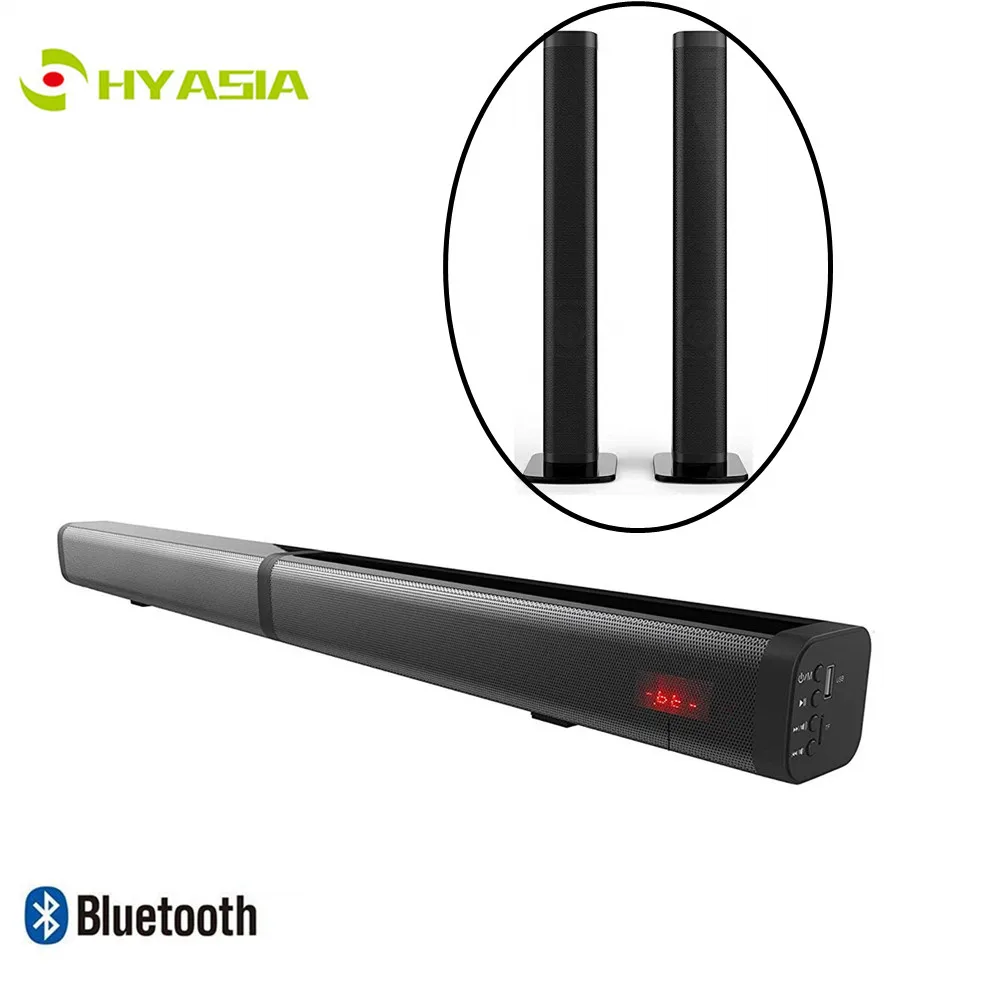

HYASIA 2 in 1 Detachable Bluetooth Soundbar TV 40w LED Wireles Speaker TV HiFi Home Theater AUX Sound bar Bluetooth 5.0 Optical