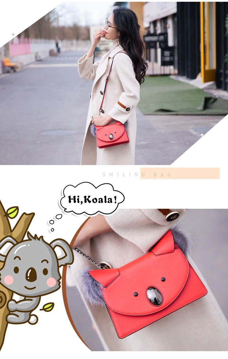 Genuine leather bag famous brands women messenger bags koala bag designer high quality women bag shoulder bag tote (2)