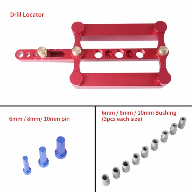 Drill Guide Wood Dowel Hole Drilling Guide Woodworking Positioner Locator Tool for Making 6/8/10mm Holes