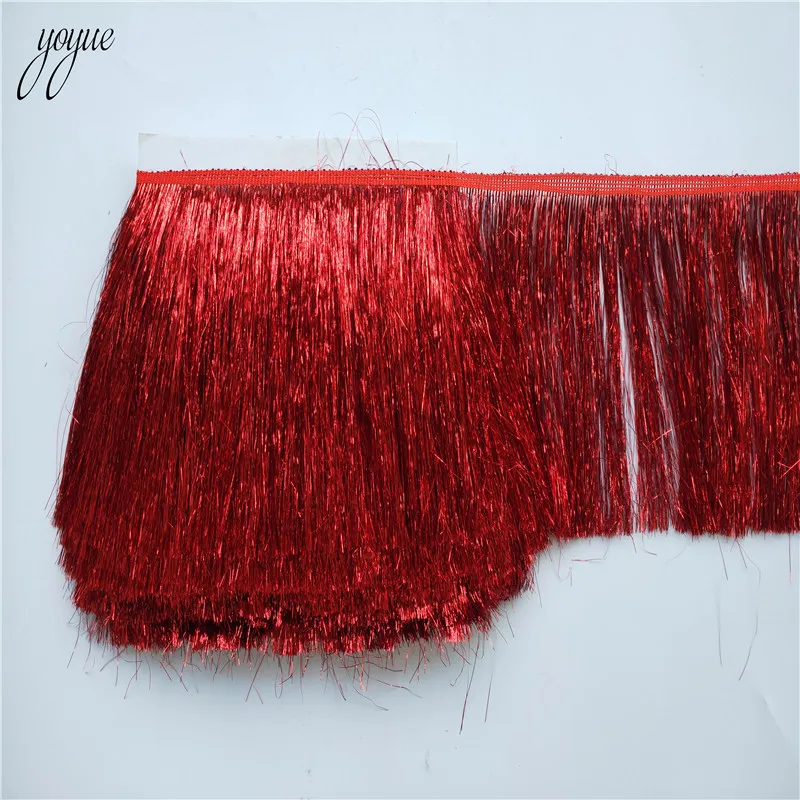 YOYUE, 5 ярдов/партия, длина 20 см, кружевная бахрома, пластиковая кисточка, бахрома, отделка, сделай сам, латинское платье, одежда, аксессуары, кружевная лента - Цвет: Red