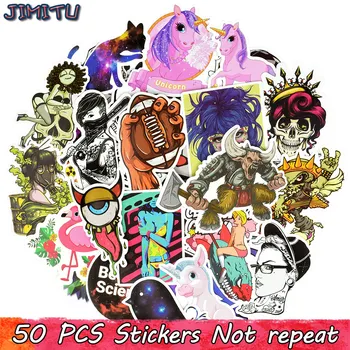 

50 PCS Colorful Mixed Sticker Anime Graffiti Animal PVC Decals Stickers for DIY Laptop Travel Case Motorcycle Helmet Bike Guitar