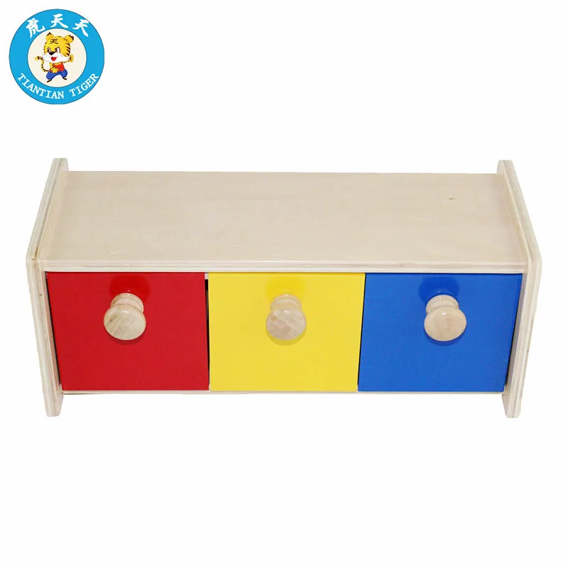  Montessori Baby Kids Preschool Educational Wooden Toys Box With Bins Infant Toddler And Object Perm