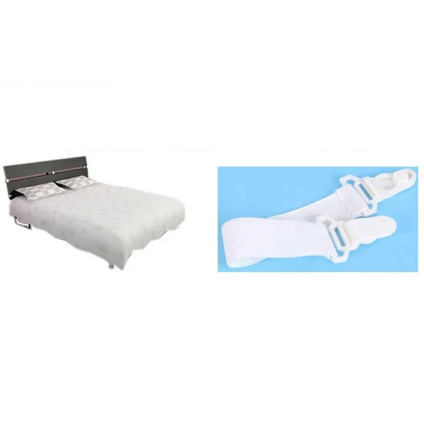 Bed Sheet Mattress Bedspread Holder Grippers Straps Suspenders Elastic