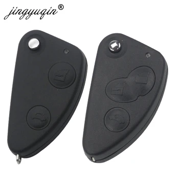 Keyforkess 10 pz/lotto 3 pulsante Uncut Remote Car Key Case Shell Flip Fob per Alfa Romeo 147 156 166 GT
