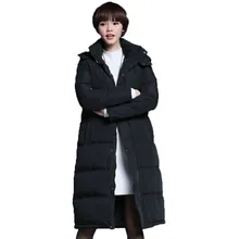 2016 New High Quality Winter Jacket Women Fashion Black Slim Thick Full X-Long Women Down Coat White Duck Down Plus Size S-XXL