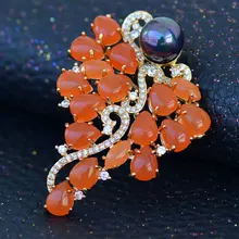 Tisvina, Ретро стиль, красный Изумрудный жемчуг, броши для женщин, девушек, роскошный Дворцовый стиль, брошь на булавке, подвеска, свитер, костюм, бижутерия