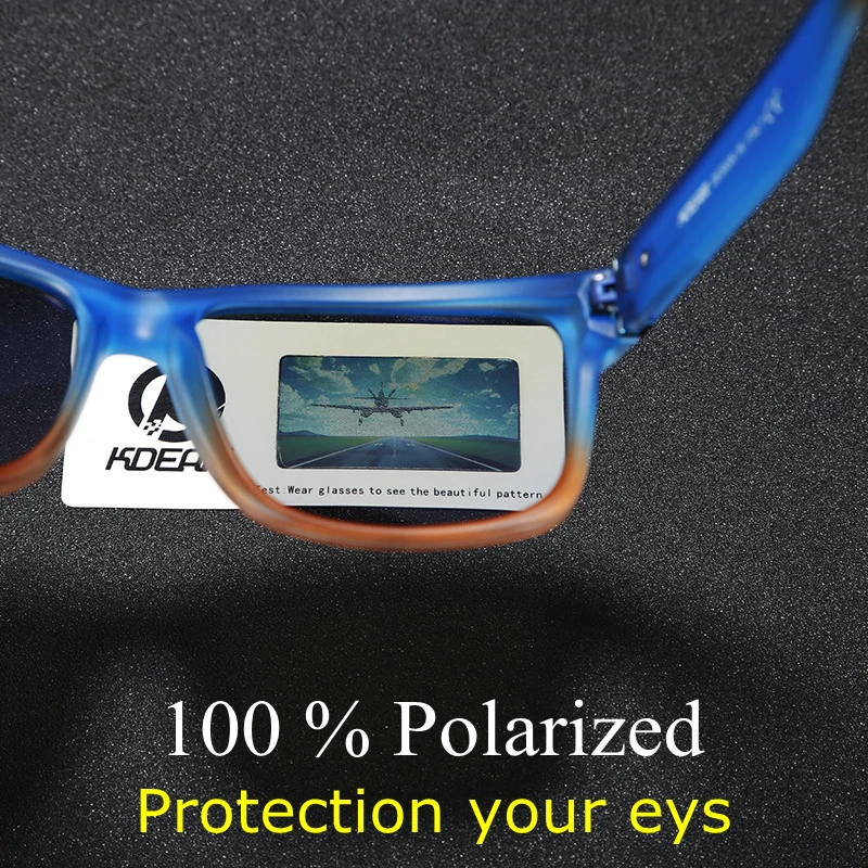 Спортивные мужские солнцезащитные очки поляризованные KDEAM Shockingly цвета солнцезащитные очки Открытый Elmore Стиль Солнцезащитные очки с коробкой KD505