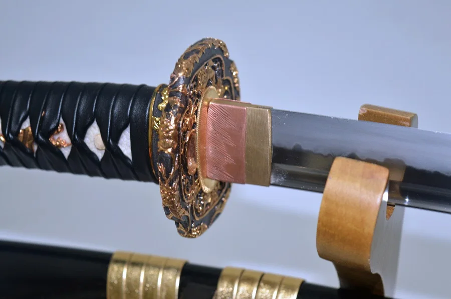 UNOKUBI ZUKURI 1095 глина закаленная Катана (Swrod) Высокое качество Tsuba настоящая Боевая