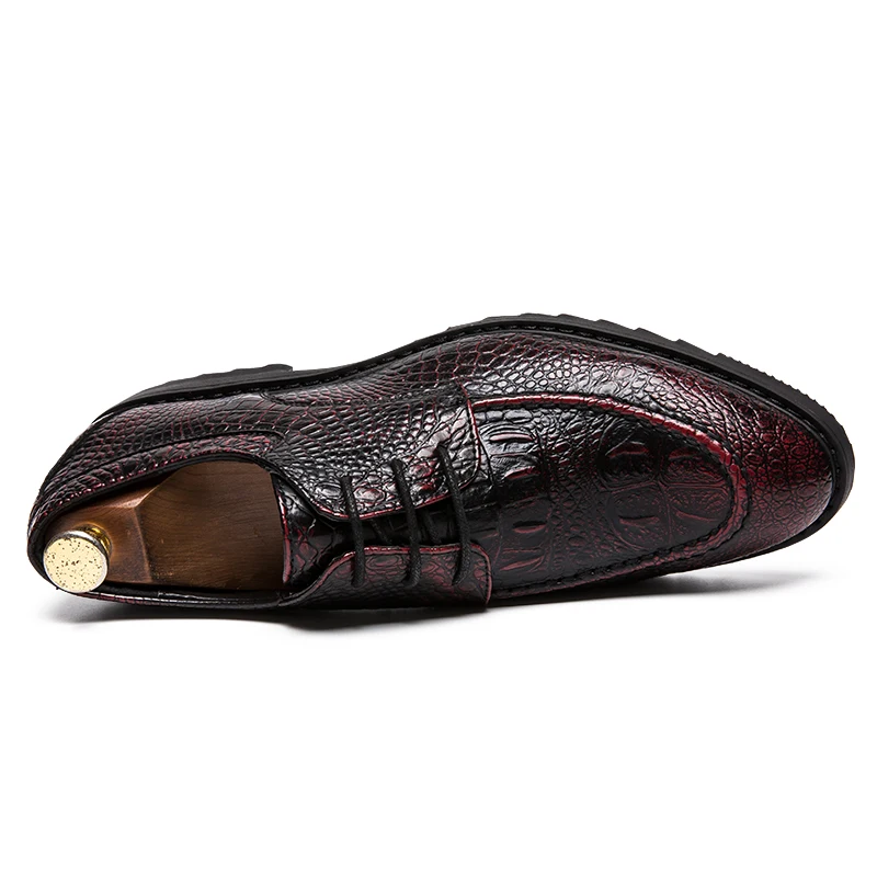 cool unique snake skin men leather shoes fashion moccasins italian designer business male footwear brogue oxford shoes for men  (5)