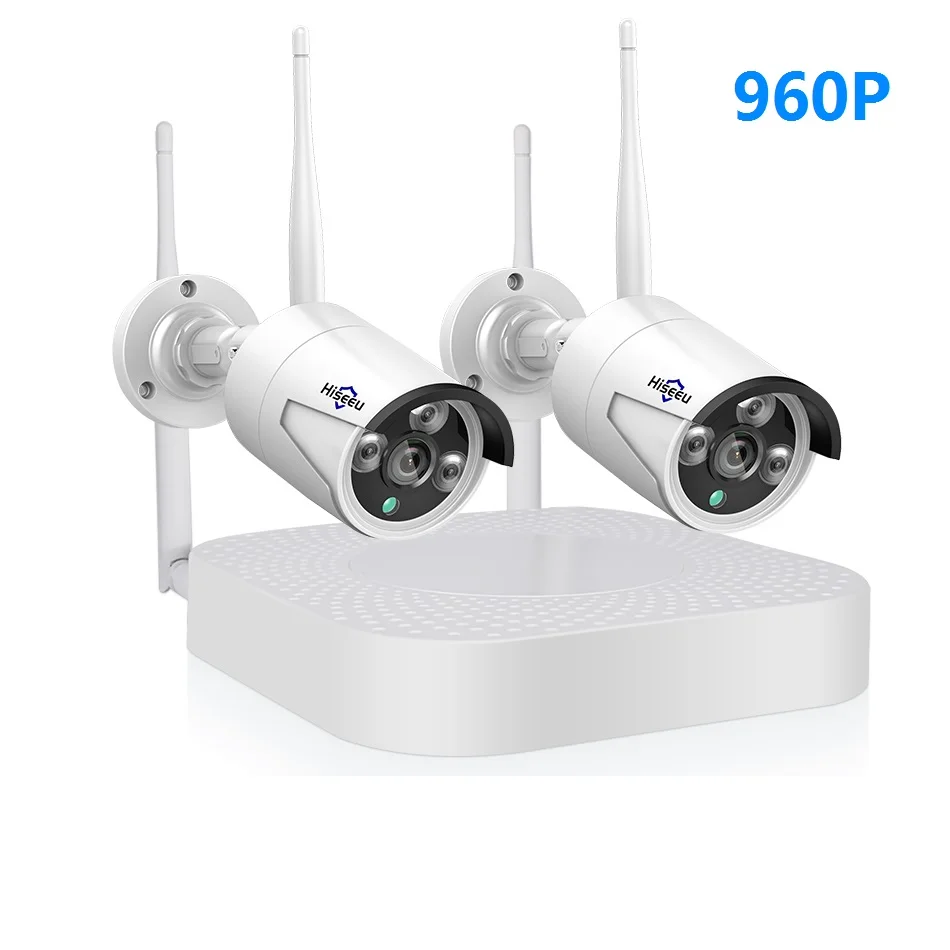 Фиолетовый Hiseeu, 4CH, 960 P/1080 P, беспроводная система видеонаблюдения, wifi, 2 шт, 1.3MP, 2MP, водонепроницаемая ip-камера, Открытый комплект безопасности, CCTV, выдвижная - Цвет: Фиолетовый