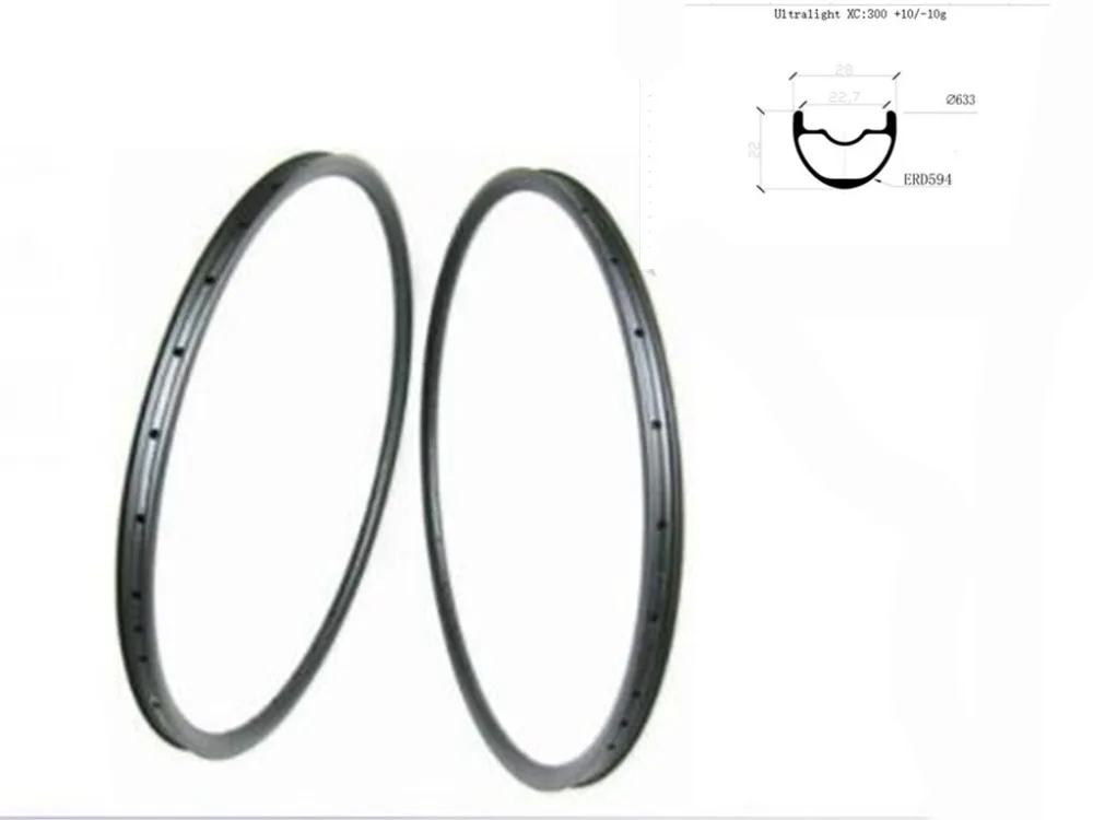 

300g 28X22mm XC race bike Ultralight XC 29er carbon MTB rims U tubeless Mountain bicycle 24H28H 32H UD clincher matte glossy