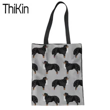 THIKIN Складная женская сумка-шоппер Бернская горная собака печать сумка через плечо женская рециркулирующая Эко сумки для девочек школьная сумка для книг